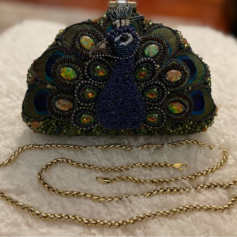 Mary Frances “SHOW OFF”PEACOCK handbag purse